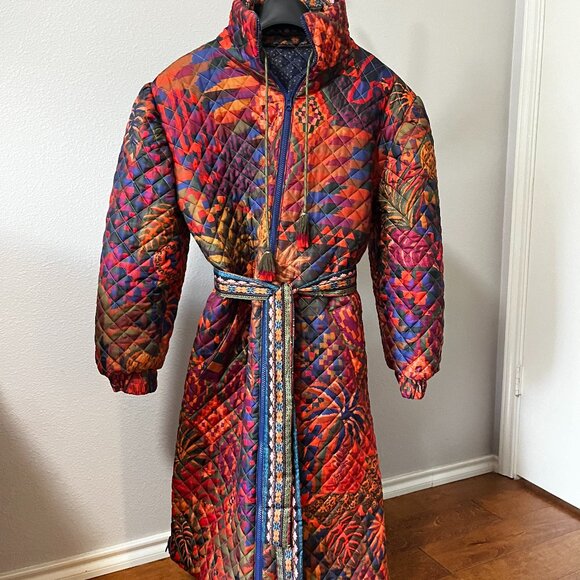 FARM Rio Jackets & Blazers - NWOT Farm Rio Puffer Jacket Mixed Patchwork / Parrots Reversible